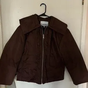 【関税&送料込】Ganni Nylon Fitted Jacket Black Black Duchesse Nylon Fitted Jacket | GANNI US